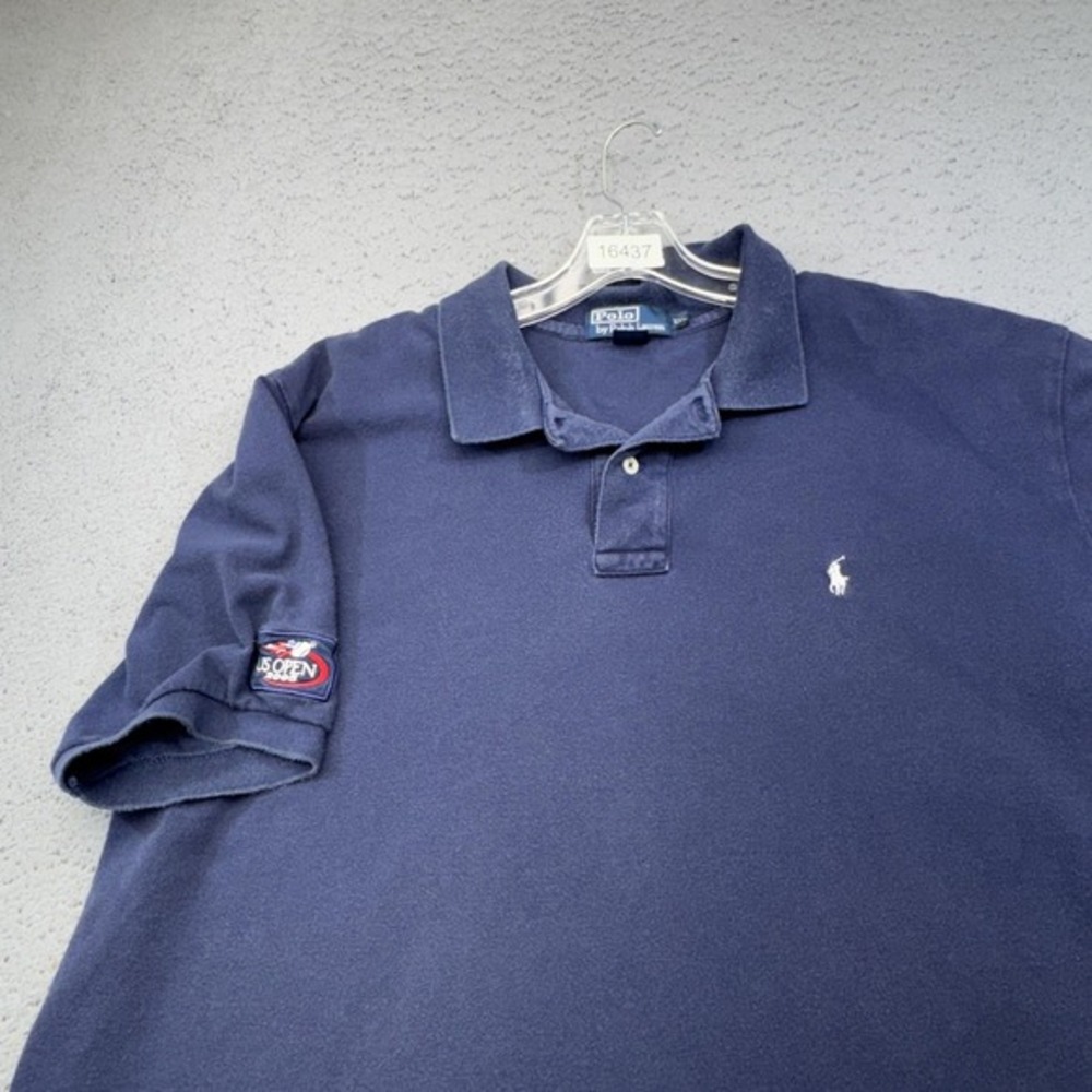 Vintage‎ Ralph Lauren Polo Shirt Mens XXL Blue 2005 Tennis US Open Faded Pony